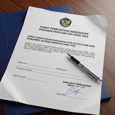 Surat Pernyataan Kebenaran Dokumen SPMB 2026. (Foto: Tangkapan Layar di Laman spmb.id)