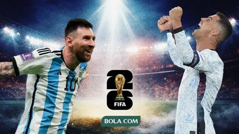 Lionel Messi, Cristiano Ronaldo, Timnas Argentina dan Timnas Portugal. (Foto by Gemini AI)