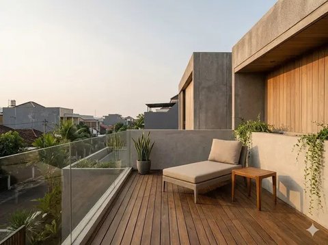 Contoh Rumah Tipe 21 dengan Rooftop Hijau  (Sumber: gemini.com)