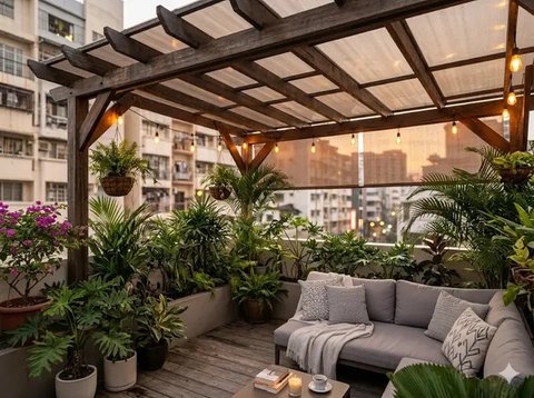Contoh Rumah Tipe 21 dengan Rooftop Hijau  (Sumber: gemini.com)