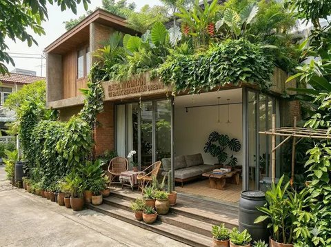 Contoh Rumah Tipe 21 dengan Rooftop Hijau  (Sumber: gemini.com)