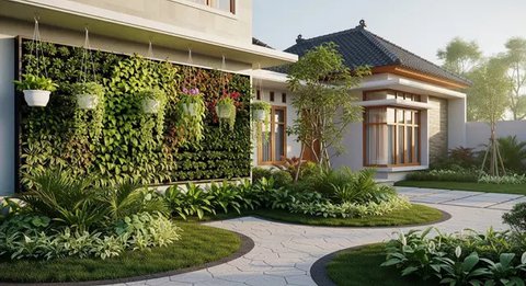 Ide Halaman Depan Rumah yang Mudah Dirawat oleh Lansia/Gemini AI