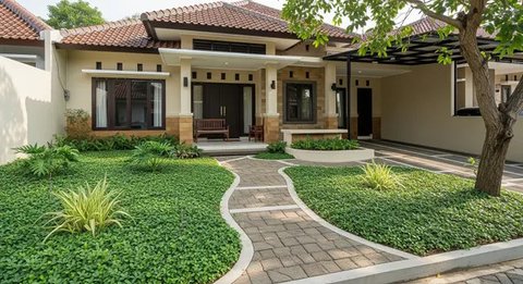 Ide Halaman Depan Rumah yang Mudah Dirawat oleh Lansia/Gemini AI