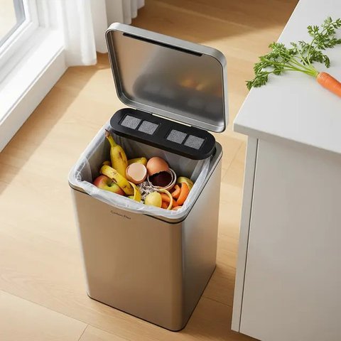 Mengisi Komposter dengan Sampah Dapur untuk Produksi Kompos Organik. Foto: Gemini