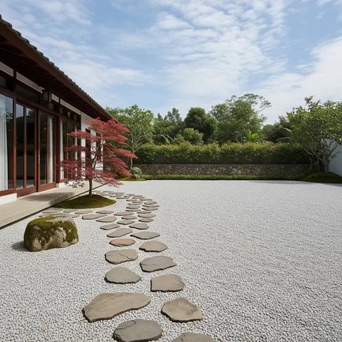 Desain Area Depan Rumah Ala Jepang/AI