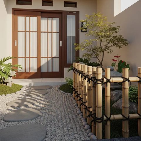 Desain Area Depan Rumah Ala Jepang/AI
