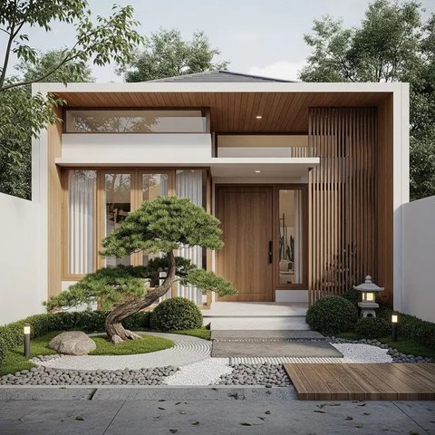 Desain Area Depan Rumah Ala Jepang/AI