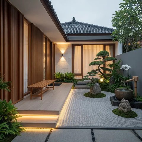 Desain Area Depan Rumah Ala Jepang/AI