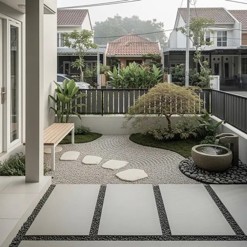 Desain Area Depan Rumah Ala Jepang/AI