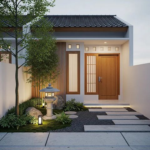 Desain Area Depan Rumah Ala Jepang/AI