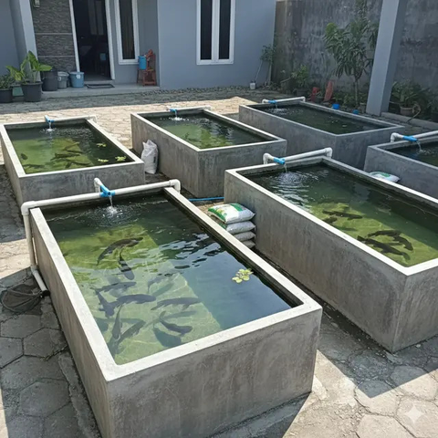 Usaha Ternak Ikan Air Tawar Panen 2 Bulan di Rumah Subsidi (Foto: AI)