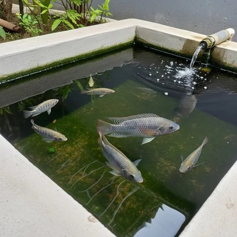Usaha Ternak Ikan Air Tawar Panen 2 Bulan di Rumah Subsidi (Foto: AI)