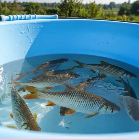 Usaha Ternak Ikan Air Tawar Panen 2 Bulan di Rumah Subsidi (Foto: AI)