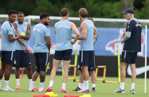 Sesi latihan Timnas Inggris di Palm Beach Gardens, Florida pada 9 Juni lalu jelang berlaga di Piala Dunia 2026.