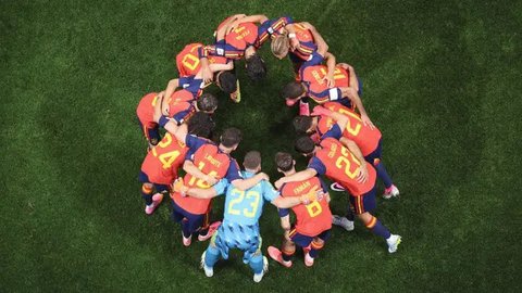 Aksi Lamine Yamal dalam laga Spanyol vs Tanjung Verde di fase grup Piala Dunia 2026, Senin (15/6/2026). (AP Photo/Jacob Kupferman)