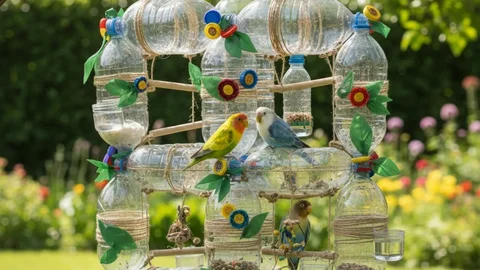 Desain Kandang Lovebird dari Botol Bekas