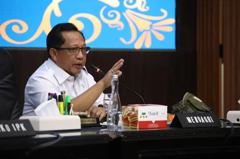 Mendagri Muhammad Tito Karnavian saat rakor lintas kementerian/lembaga