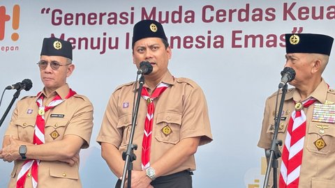 <p>Wakil Menteri Keuangan (Wamenkeu) Thomas Djiwandono dalam acara LIKE IT! di Bumi Perkemahan dan Graha Wisata (Buperta) Pramuka Cibubur, Jakarta Timur, Kamis (14/8/2025). (Liputan6.com/Tira)</p>