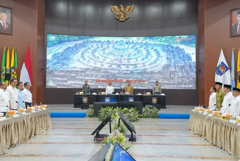 Mendagri Tito Karnavian saat Rapat Koordinasi Percepatan Rehabilitasi dan Rekonstruksi Pascabencana Alam