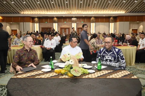 Mendagri Tito Karnavian saat Pertemuan Tahunan Pusat Pelaporan dan Analisis Transaksi Keuangan (PPATK) Bidang Pelaporan Tahun 2026