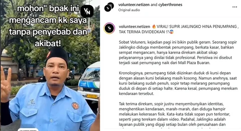 Sopir Jaklingko viral hina penumpang