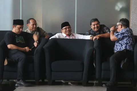 Tersangka kasus dugaan korupsi kuota haji dan penyelenggaraan ibadah haji Yaqut Cholil Qoumas saat memenuhi panggilan KPK di Gedung Merah Putih KPK, Jakarta, Jumat (30/1/2026)
