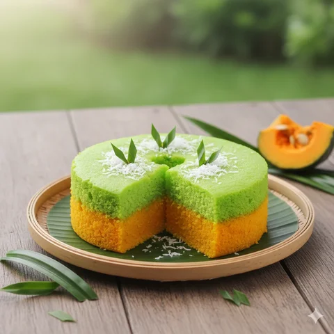 Resep Kue Labu Kuning Kukus Pandan