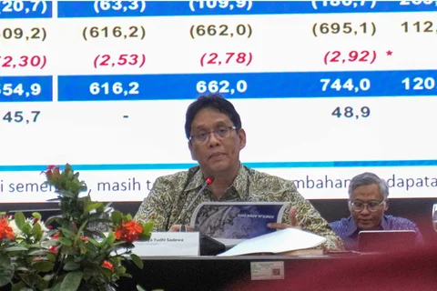 Menteri Keuangan Purbaya Yudhi Sadewa saat konferensi pers &ldquo;APBN Kita&rdquo; Edisi Januari 2026 di Gedung Djuanda I, Jakarta, Kamis (08/01/2026).