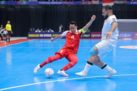 Pemain Timnas Futsal Indonesia, Mochammad Iqbal, saat melawan Irak pada laga Grup A Piala Asia Futsal 2026 di Indonesia Arena, Jakarta, Sabtu (31/1/2026).