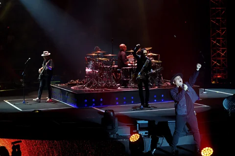 Grup band  Padi Reborn saat  Konser Dua Delapan yang digelar pada Sabtu (31/02/2026) malam di Tennis Indoor Senayan, Jakarta