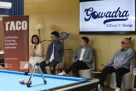 (dari kiri) Founder &amp;amp;amp; Vision Driver Yovita Lesmana,  Founder Gowadra Tinggo Xiao, General Manager Community Development TACO Andika Tjandra dan arsitek Revano Satria (RSI Group) saat jumpa pers di Gowada Billiard di PIK 2 Jakarta, Rabu (11/02/2026).