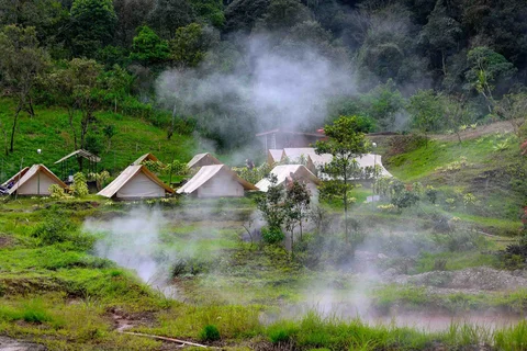 Suasana Kawah Kamojang di Kabupaten Garut, jawa Barat, Selasa (17/02/2026).