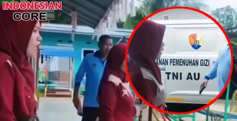 Mobil MBG Bertuliskan TNI AU Kesiangan