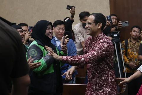 Terdakwa kasus dugaan korupsi dalam digitalisasi pendidikan pengadaan laptop Chromebook Nadiem Makarim bersiap menjalani sidang lanjutan dengan agenda mendengarkan keterangan saksi dari Jaksa Penuntut Umum di Pengadilan Tipikor, Jakarta, Senin (02/02/2026).