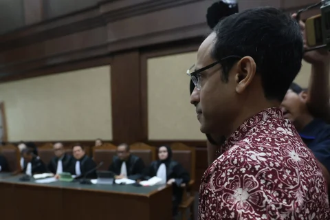 Terdakwa kasus dugaan korupsi dalam digitalisasi pendidikan pengadaan laptop Chromebook Nadiem Makarim bersiap menjalani sidang lanjutan dengan agenda mendengarkan keterangan saksi dari Jaksa Penuntut Umum di Pengadilan Tipikor, Jakarta, Senin (02/02/2026).