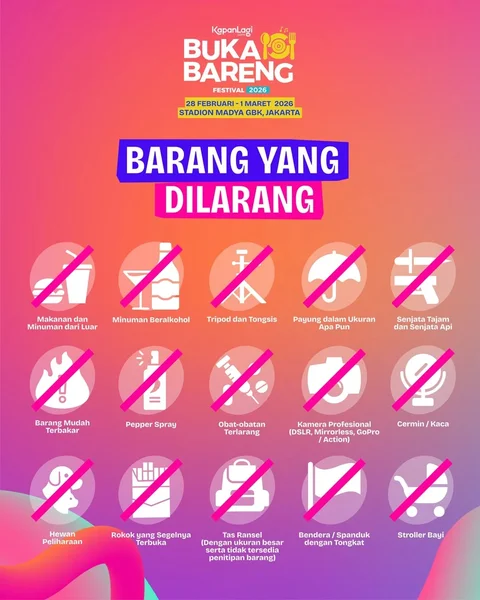Barang yang Dilarang dan yang Diperbolehkan Masuk Area KLBB Festival 2026