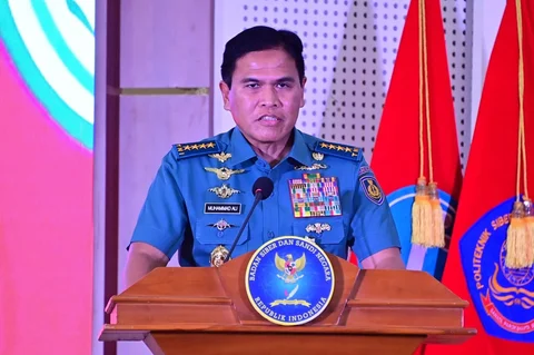 Kepala Staf Angkatan Laut Muhammad Alissat kegiatan ceramah umum dan penganugerahan penghargaan Adibhakti Sanapati di Sawangan, Depok, Jawa Barat Jumat (27/02/2026).