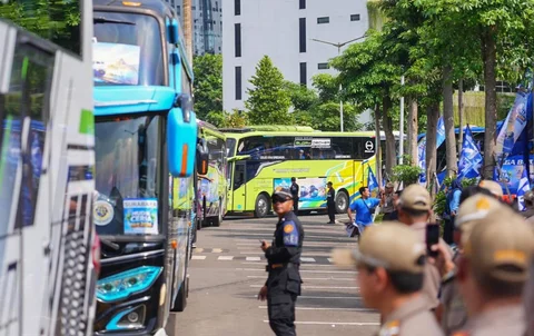 Mudik Ceria PAN 2026 di kompleks parlemen, Senayan, Jakarta, Minggu (15/03/2026)