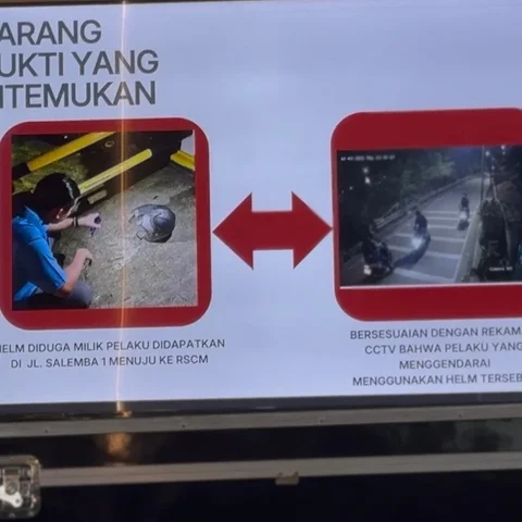 Barang bukti penyiraman air keras Andrie Yunus