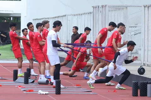 Timnas Indonesia menggelar sesi latihan kedua jelang FIFA Series 2026 di Stadion Madya, Gelora Bung Karno, Jakarta,  Selasa (24/03/2026) sore WIB.