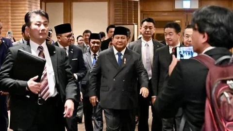 Presiden Prabowo Subianto menghadiri Forum Bisnis Indonesia-Jepang, yang digelar di Imperial Hotel Tokyo. (Foto: Biro Pers Istana)