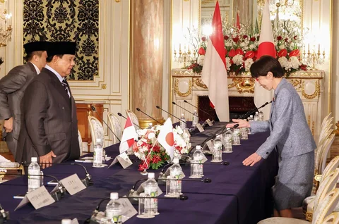 Presiden Prabowo Subianto dan Perdana Menteri Jepang Sanae Takaichi mengadakan pembicaraan di Wisma Akasaka di Tokyo,  Jepang, Selasa, (31/03/2026).