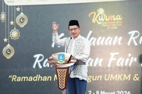 Mendagri Tito Karnavian saat Penutupan Kepulauan Riau Ramadan Fair Tahun 2026 di halaman Gedung Dekranasda, Kota Tanjungpinang