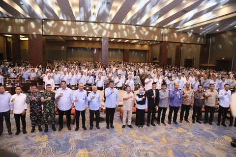 Mendagri Tito Karnavian saat memberikan sambutan dalam acara Musrenbang RKPD Provinsi Sumut Tahun 2027