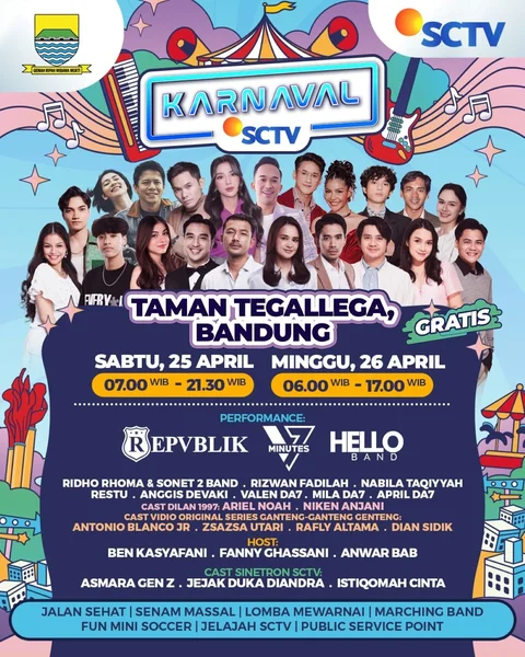 Karnaval SCTV 2026 Dibuka di Bandung, Hadirkan Konser Meriah dan Ragam Hiburan Gratis
