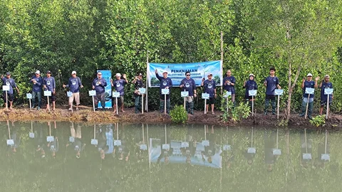 Telkom menyelenggarakan program konservasi lingkungan melalui penanaman 10.000 mangrove dan transplantasi 2.000 terumbu karang di Pantai Pandanan.