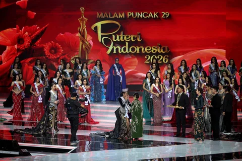 Grand Final Pemilihan Puteri Indonesia 2026 di Jakarta Internasional Convention Center, Jakarta, Jumat (24/4/2026).