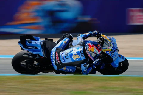 Pembalap Alex Marquez dari Spanyo saat balapan MotoGP Grand Prix  Spanyol di Jerez de la Frontera, Spanyol, Minggu (26/04/2026).