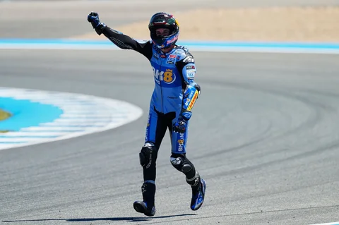 Pembalap Alex Marquez dari Spanyo  usai balapan MotoGP Grand Prix  Spanyol di Jerez de la Frontera, Spanyol, Minggu (26/04/2026).