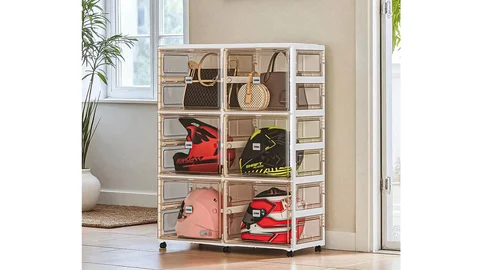 STORA Kotak Penyimpanan Tas 3 Tingkat Lipat.